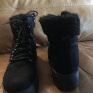 Quilted Trim Lug Boots -